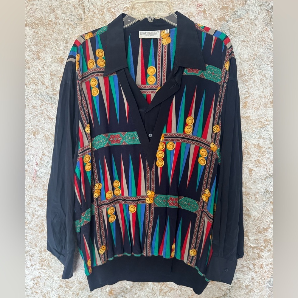 Geometric Multicolor Men's Dress Shirt